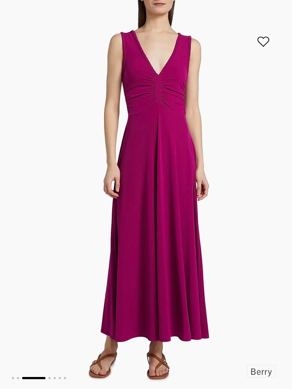 Derek Lam 10 Crosby Misha Jersey Ruched Maxi Dress Berry L NWT